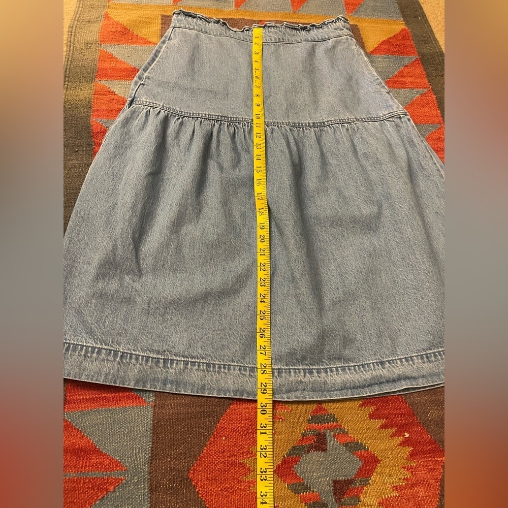 Madewell Denim Ruffle Pull On Skirt Size Medium - Picture 6 of 7